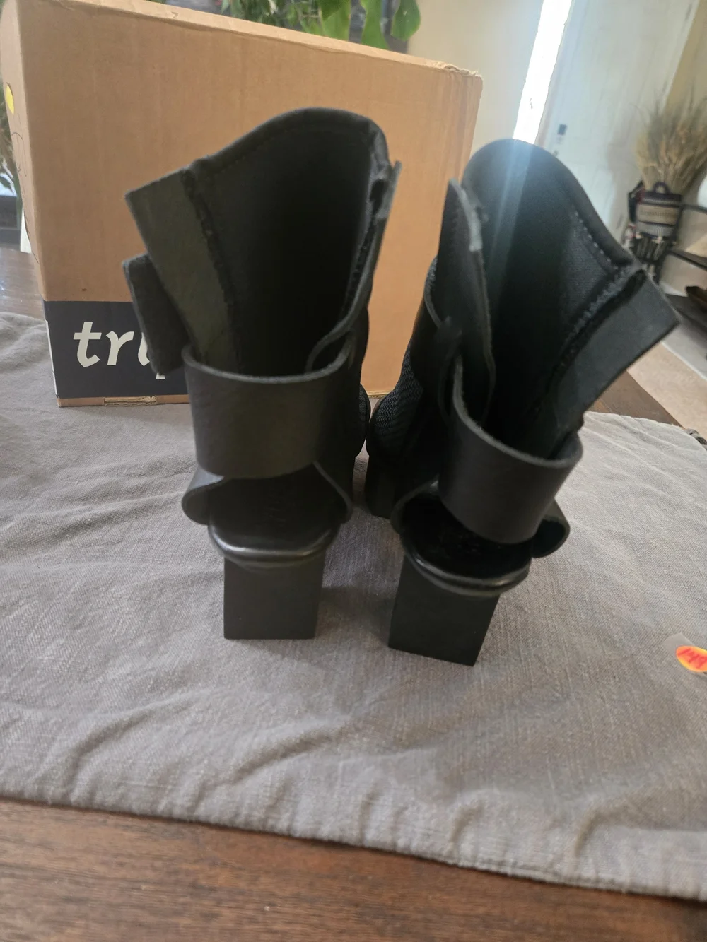 Trippen Black Women's Open-Toe Ankle Boots size 9 NWT